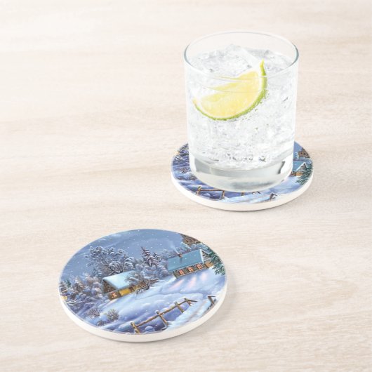 クラシック美しいヴィンテージのクリスマス写真 コースター (側面)