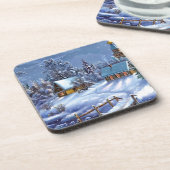 クラシック美しいヴィンテージのクリスマス写真 コースター (左側)