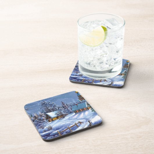 クラシック美しいヴィンテージのクリスマス写真 コースター (右側)