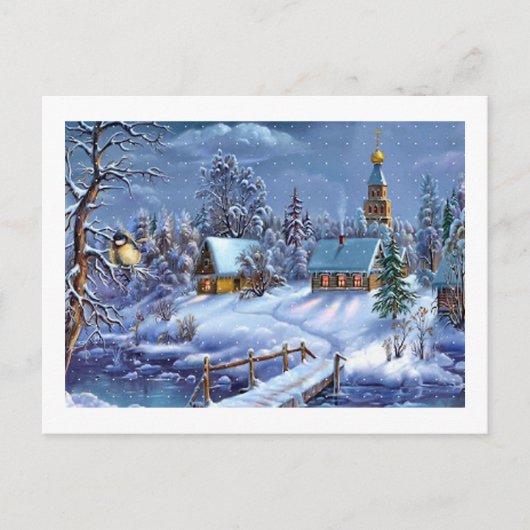 クラシック美しいヴィンテージのクリスマス写真 シーズンポストカード (正面)