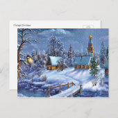 クラシック美しいヴィンテージのクリスマス写真 シーズンポストカード (正面/裏面)