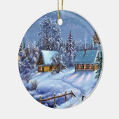 クラシック美しいヴィンテージのクリスマス写真 セラミックオーナメント (左)