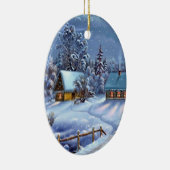 クラシック美しいヴィンテージのクリスマス写真 セラミックオーナメント (右)