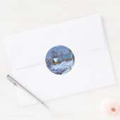 クラシック美しいヴィンテージのクリスマス写真 ラウンドシール (封筒)