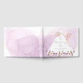 クラシック美しい紫の蓮と色の結婚香り ゲストブック (全面)