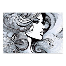 クラシック美しい：黒モダン白の女性