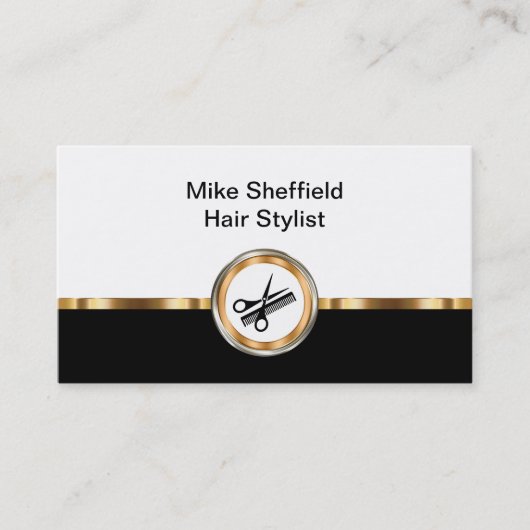 クラシック美容師名刺デザイン 名刺 (正面)