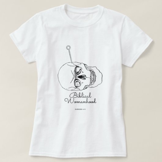 クラシック聖書女性スカル花のバイブクールリー Tシャツ (デザイン正面)