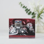 クラシック自動車エンジンはがき ポストカード (スタンド正面)