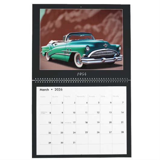クラシック自動車カレンダー カレンダー (3月 2026)