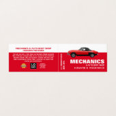 クラシック自動車、自動車整備士と修理、詳細 名刺 (外部フラット)