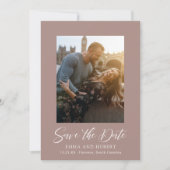 クラシック自然ニュートラル写真エレガントな結婚式 セーブザデート (正面)