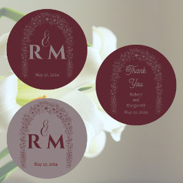 クラシック自然フローラレッド結婚ズゲート ラベル