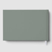 クラシック自然Damask Sage Olive Photo 結婚's ゲストブック (裏面)