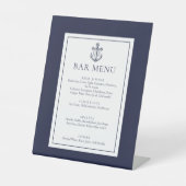 クラシック航海のいかりネイビーブルーバーメニュー 台座サイン (正面)