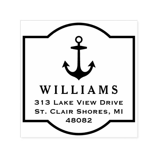 クラシック航海のいかり枠差出人住所 セルフインキングスタンプ (デザイン)