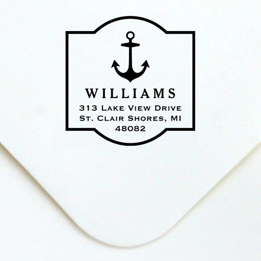 クラシック航海のいかり枠差出人住所 セルフインキングスタンプ