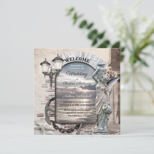 クラシック航海のイタリアン結婚式招待状 招待状 (スタンド正面)