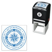 クラシック航海のコンパスラウンド差出人住所 セルフインキングスタンプ (インサイチュ)