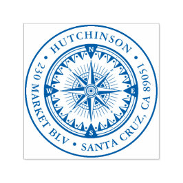 クラシック航海のコンパスラウンド差出人住所 セルフインキングスタンプ