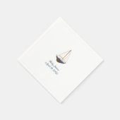 クラシック航海の帆船カスタム赤ちゃんシャワー スタンダードカクテルナプキン (角)