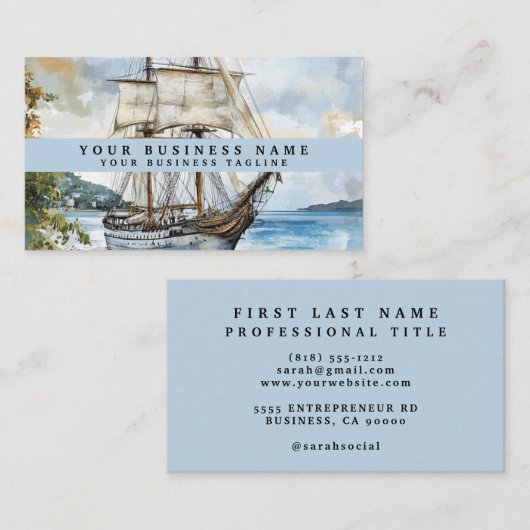 クラシック航海の船名刺 | 海事保護区 名刺 (正面/裏面)