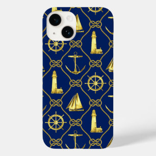 クラシック航海の金ゴールド青 Case-Mate iPhone 14ケース
