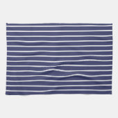 クラシック航海のNavy Blue Stripped キッチンタオル (横)