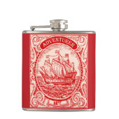 クラシック船アンティークヴィンテージ海洋冒険家 フラスク (正面)