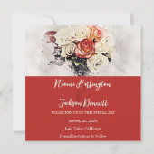 クラシック色彩の鮮やかバラの保存日 セーブザデート (裏面)