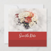 クラシック色彩の鮮やかバラの保存日 セーブザデート (正面)