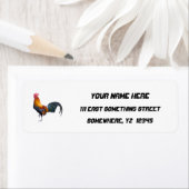 クラシック色数々のヴィンテージの素朴な雄鶏 ラベル (インサイチュ)