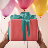 クラシック色 – ソフトレッド無地の転が- ラッピングペーパー