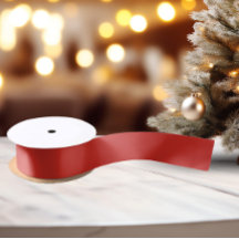 クラシック色 – 明るい赤 – 無地のサテンリボン