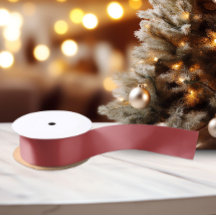 クラシック色 – 暖赤 – 無地のサテンリボン