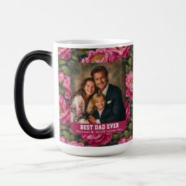クラシック芍薬フラワーパパ誕生日コーヒーマグ モーフィングマグカップ