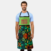 クラシック花のドードル最高のアート エプロン (着用した状態)