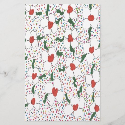 クラシック花の模様 便箋 (正面)