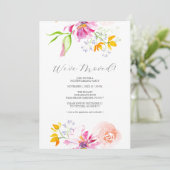 クラシック花カラフル花引っ越し祝いパーティーパーティー 招待状 (スタンド正面)