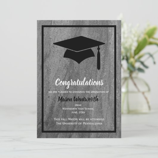 クラシック花崗岩の卒業発表 案内状 (スタンド正面)