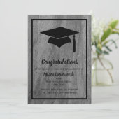 クラシック花崗岩の卒業発表 – 黒 案内状 (スタンド正面)