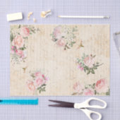 クラシック花模様と文字オンパーチメント 薄葉紙 (クラフト)