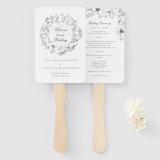 クラシック花模様結婚ズ ハンドファン (正面&裏面)