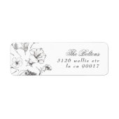 クラシック花模様結婚差出人住所 ラベル (正面)