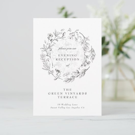 クラシック花模様結婚式 エンクロージャーカード (スタンド正面)