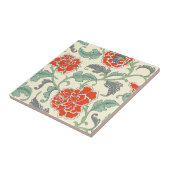 クラシック花素朴赤ヴィンテージ タイル (側面)