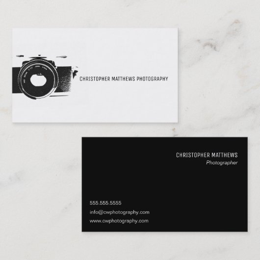 クラシック芸術的白黒 名刺 (正面/裏面)