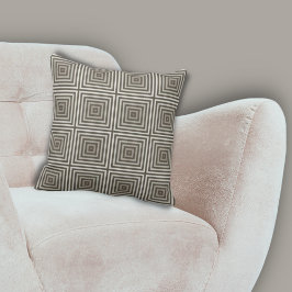 クラシック茶色の入れ子の正方形パターン装飾用クッション クッション