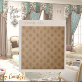 クラシック華美エンブレムブラウンタウペリネン タイル