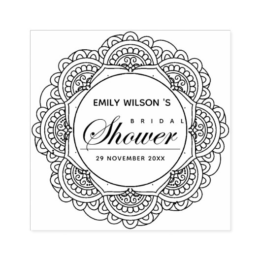 クラシック華美カスタムブライダルシャワー ラバースタンプ (インプリント)